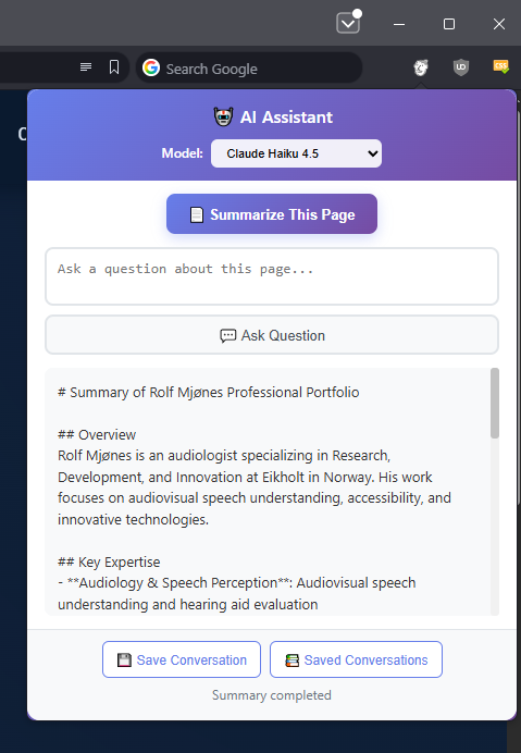 AI Assistant Chrome extension